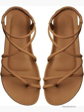Strappy Flat Sandals Dressy Open Toe Ankle Strap Summer Beach Slides
